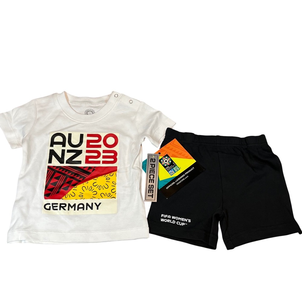 FIFA Womens World Cup 2023 Germany Infant 2-Piece T-Shirt and Shorts Set 12M NEW